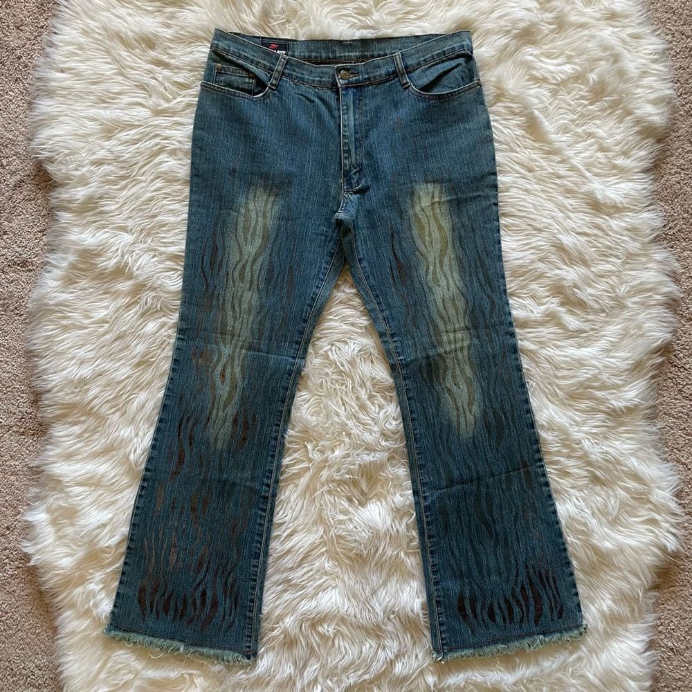 Glitter Zebra Stripe Low Rise Jeans Size 31